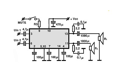 LA4280 circuito eletronico
