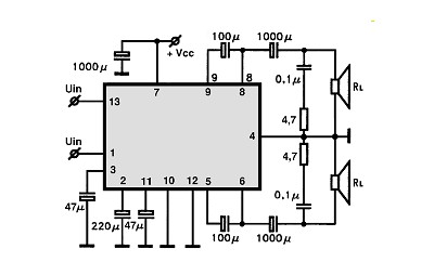 LA4446 circuito eletronico