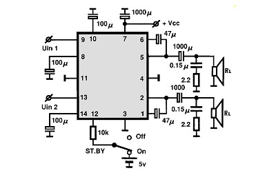 LA4450 circuito eletronico