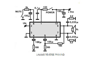 LA4465 circuito eletronico