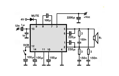 LA4475 circuito eletronico