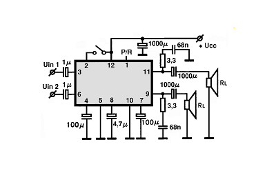 LA4480 circuito eletronico