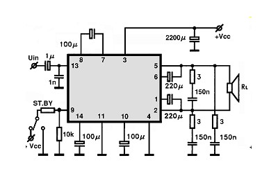 LA4490 circuito eletronico