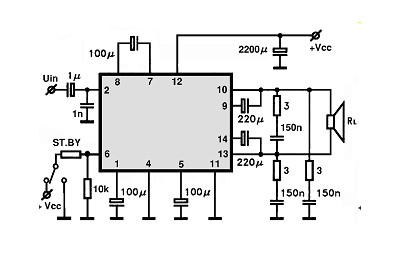 LA4491 circuito eletronico