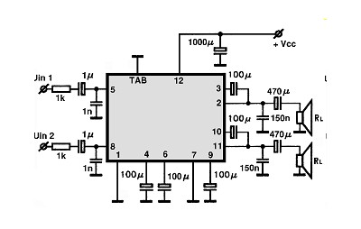 LA4550 circuito eletronico