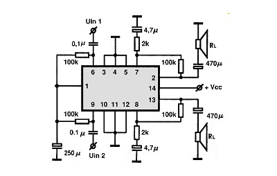 LM377N circuito eletronico