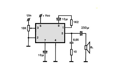 LM386N-1
 circuito eletronico