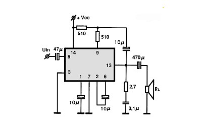 LM388N-1 circuito eletronico