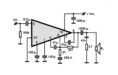 STK4019 circuito eletronico