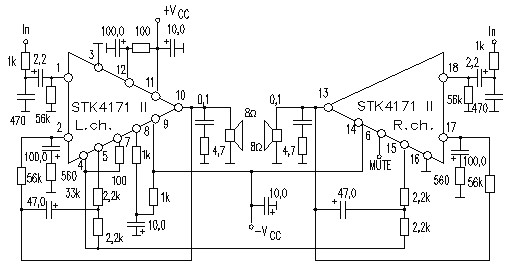 STK4171II circuito eletronico