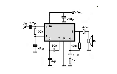 TA7220P circuito eletronico