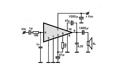 TA7222AP circuito eletronico