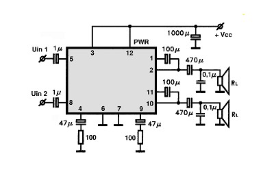 TA7227CP circuito eletronico