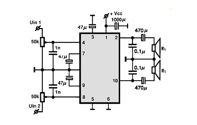 TA7230P circuito eletronico