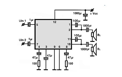 TA7233P circuito eletronico