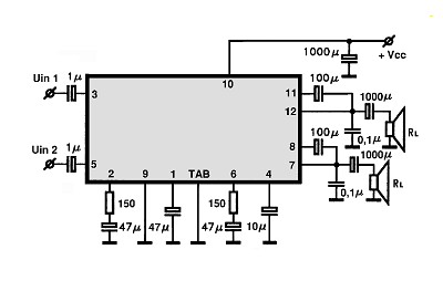 TA7235P circuito eletronico