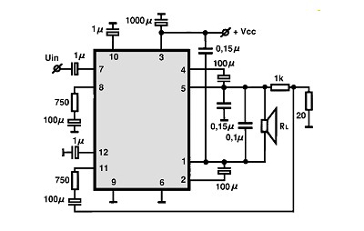 TA7241P-BTL circuito eletronico