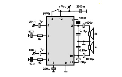 TA7282P circuito eletronico