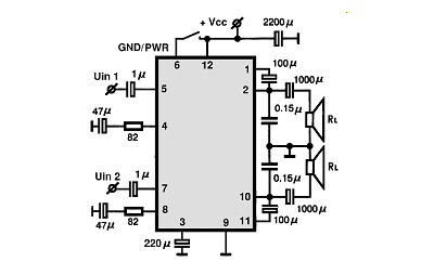 TA7283AP circuito eletronico