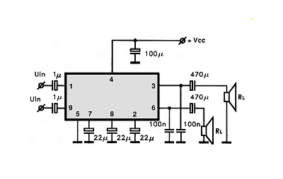 TA7376P circuito eletronico