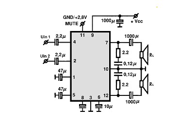 TA8200AH circuito eletronico