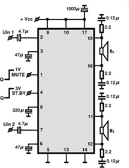TA8205L circuito eletronico