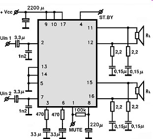 TA8215H circuito eletronico