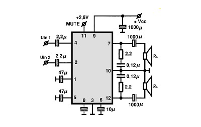 TA8216H circuito eletronico