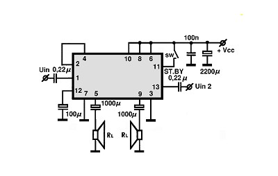TDA1518BQ circuito eletronico
