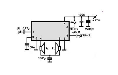 TDA1519B circuito eletronico
