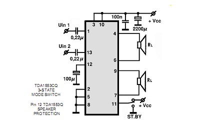 TDA1553CQ circuito eletronico