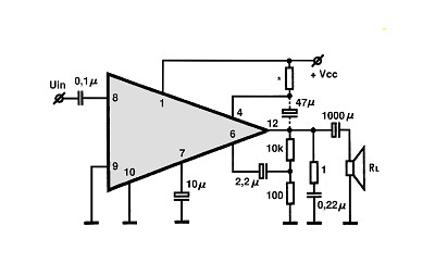 TDA1908A circuito eletronico
