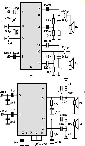 TDA2004 circuito eletronico