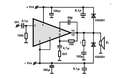 TDA2020D circuito eletronico