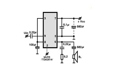 TDA2614 circuito eletronico
