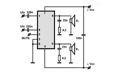TDA2615 circuito eletronico