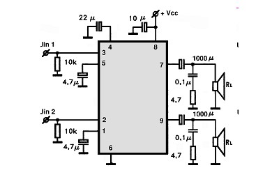 TDA2824S circuito eletronico