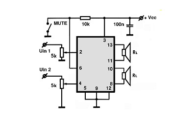 TDA7055Q circuito eletronico