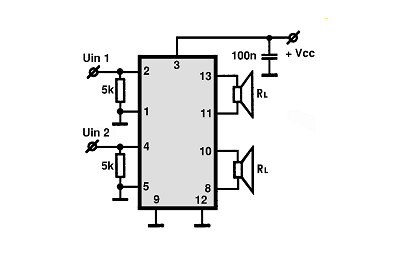 TDA7057Q circuito eletronico