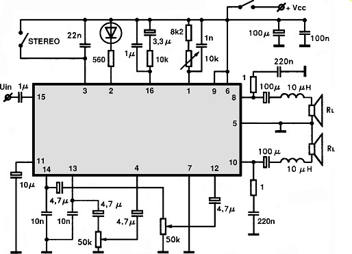 TDA7230A circuito eletronico