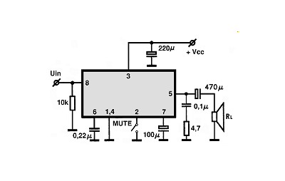 TDA7233 circuito eletronico
