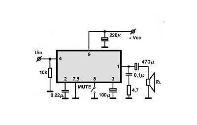TDA7233S circuito eletronico