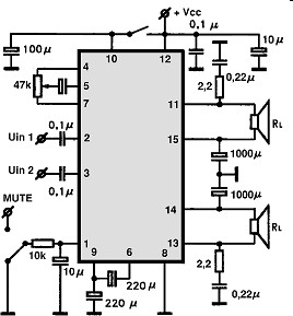 TDA7255 circuito eletronico
