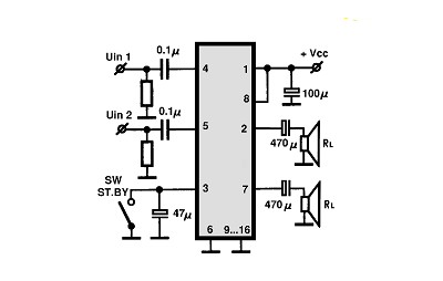 TDA7268 circuito eletronico