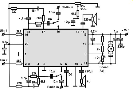 TDA7285 circuito eletronico