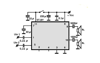 TDA7350 circuito eletronico