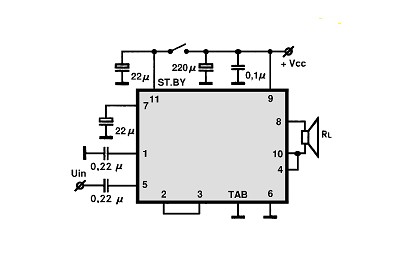 TDA7360-BTL circuito eletronico