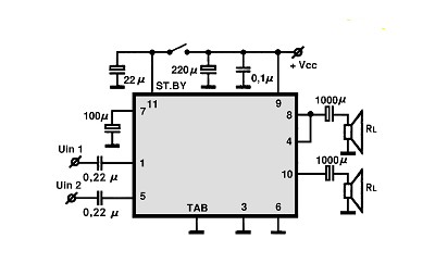 TDA7360 circuito eletronico
