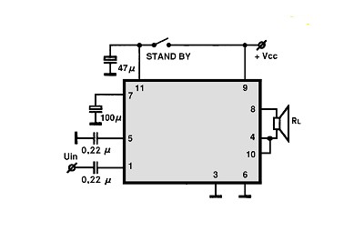 TDA7363 circuito eletronico