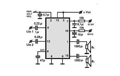 TDA7365 circuito eletronico